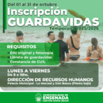 1° AL 31 DE OCTUBRE: INSCRIPCIÓN PARA GUARDAVIDAS