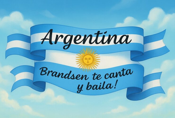 Afiche del espectáculo “Argentina, Brandsen te canta y baila” con artistas locales de folklore, tango y música en vivo en la Sala de Cultura Municipal.