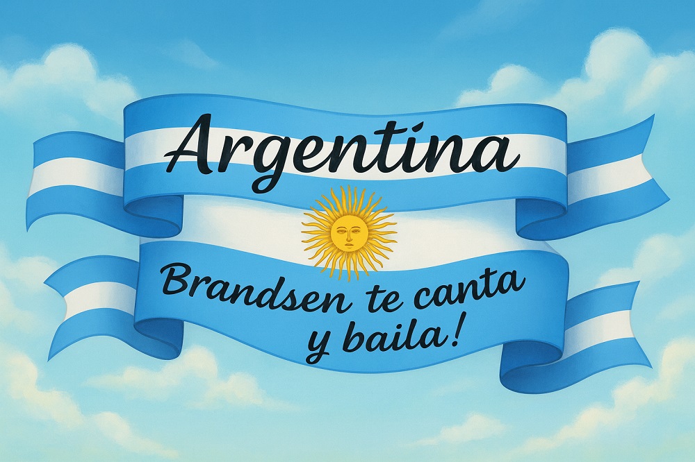 Afiche del espectáculo “Argentina, Brandsen te canta y baila” con artistas locales de folklore, tango y música en vivo en la Sala de Cultura Municipal.