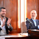 Julio Alak y Marcelo Galland durante la presentación del Código de Ordenamiento Urbano en La Plata