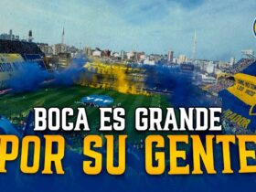 Hinchas de Boca Juniors celebrando el Día del Hincha con banderas azul y oro en la Región Capital.