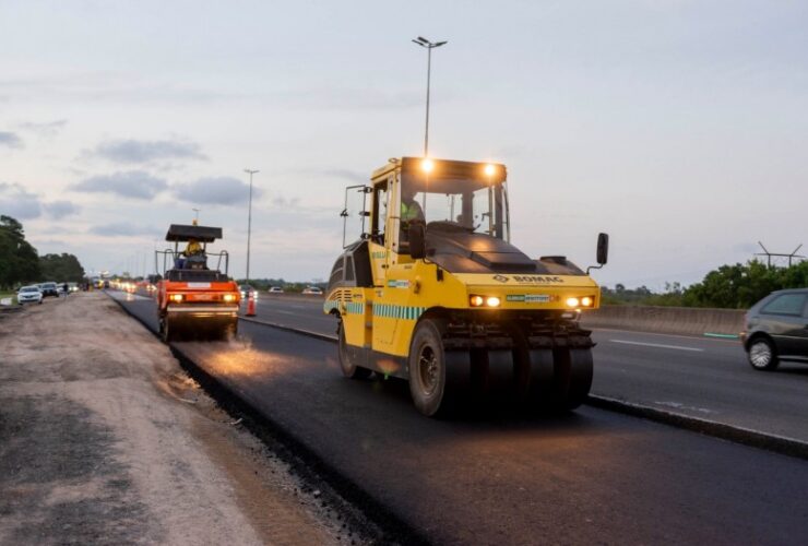 Obras del cuarto carril en la autopista Buenos Aires-La Plata