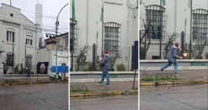 Video: así fue el ataque con una bomba molotov al Concejo Deliberante de Berisso