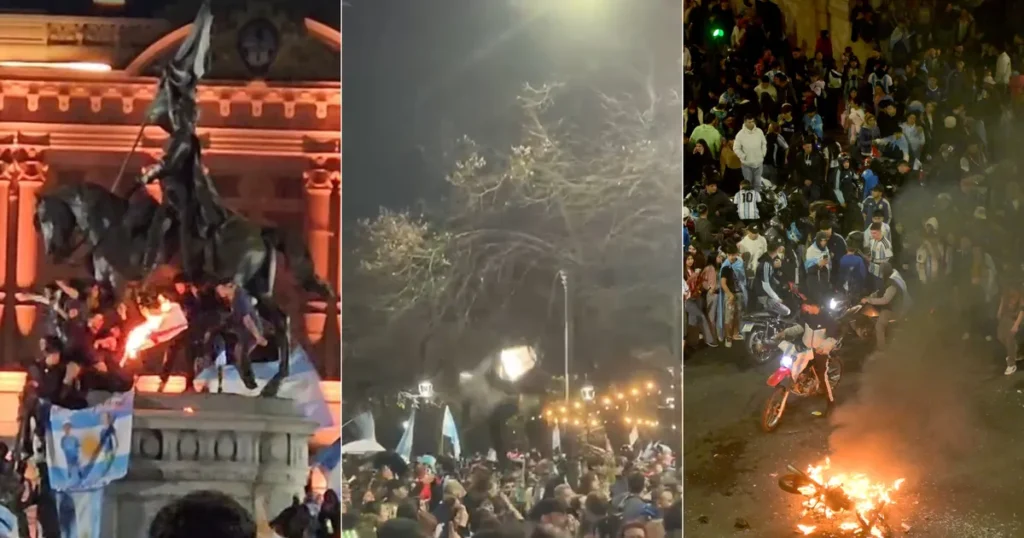 Videos: caos y descontrol en La Plata durante los festejos por el triunfo de la Selección argentina