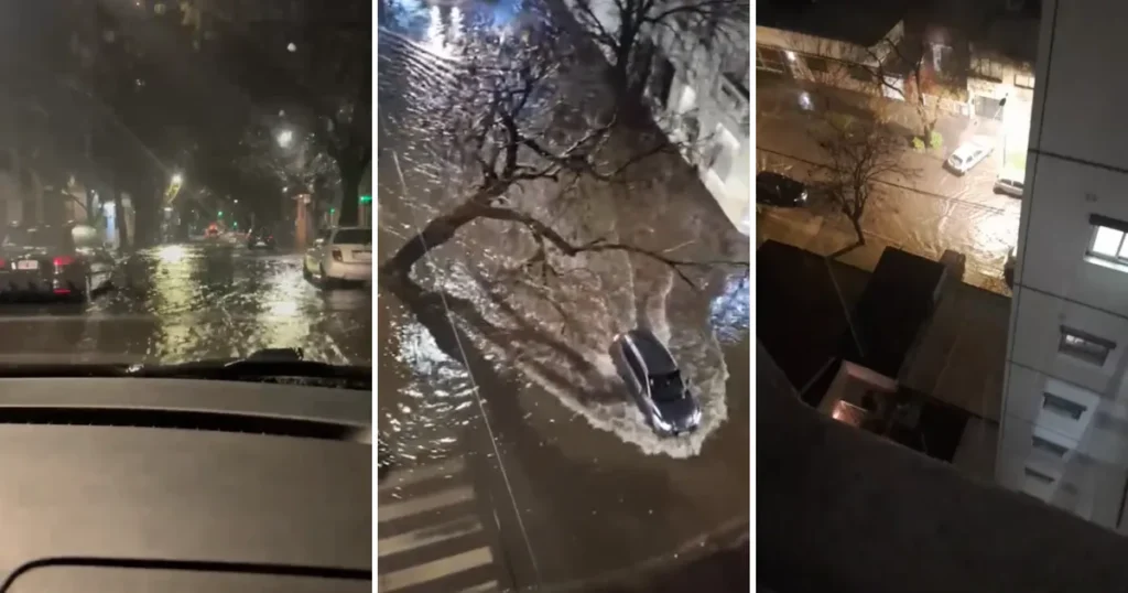 Videos: las intensas lluvias generaron serios anegamientos en distintos puntos de la ciudad